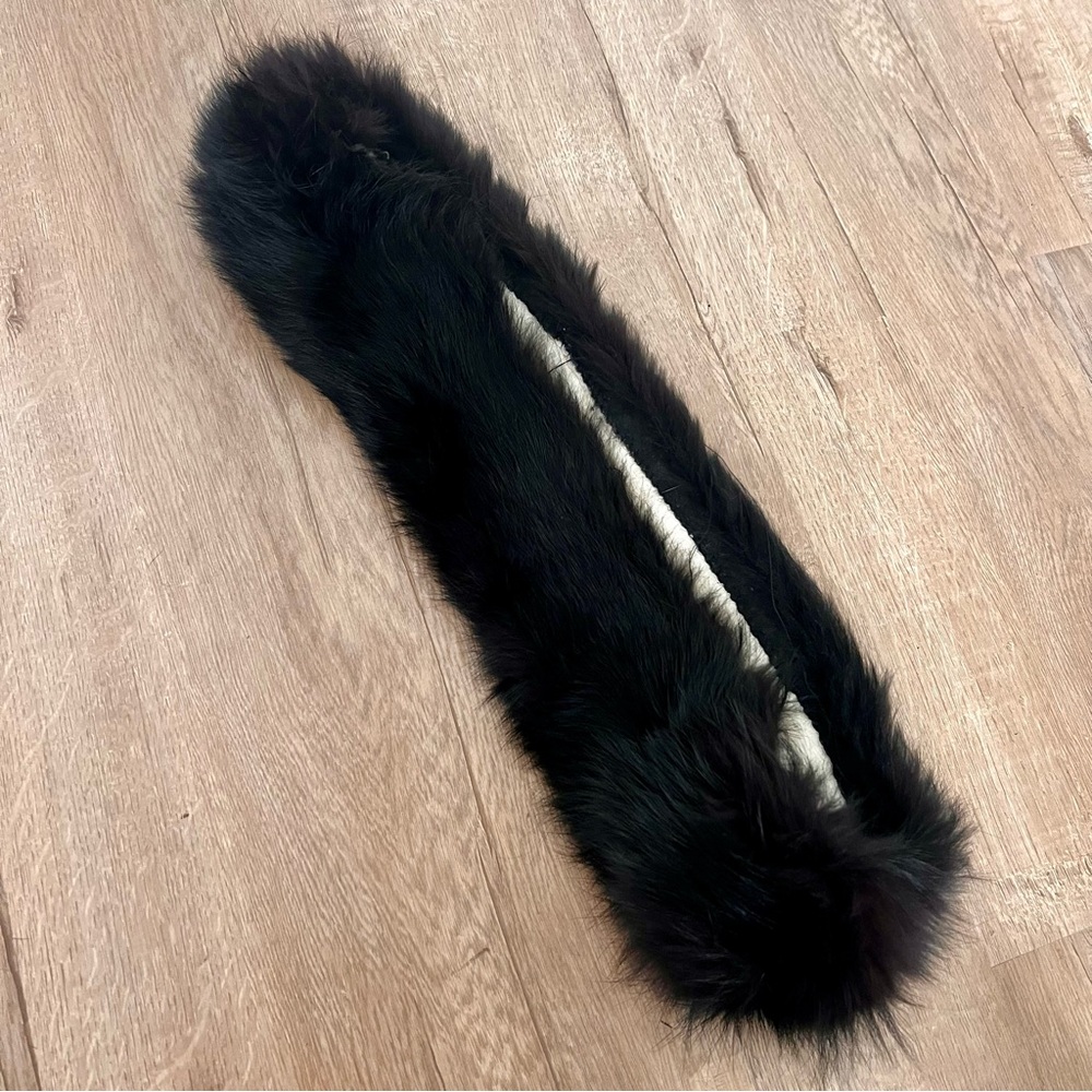 Vintage Black Fox Fur Circle Neck Warmer‎ Infinity Scarf 20”x4”, Winner Holiday